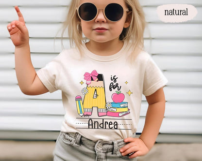 Personalized Kids Alphabet Name Shirt | Custom Back to School Tee