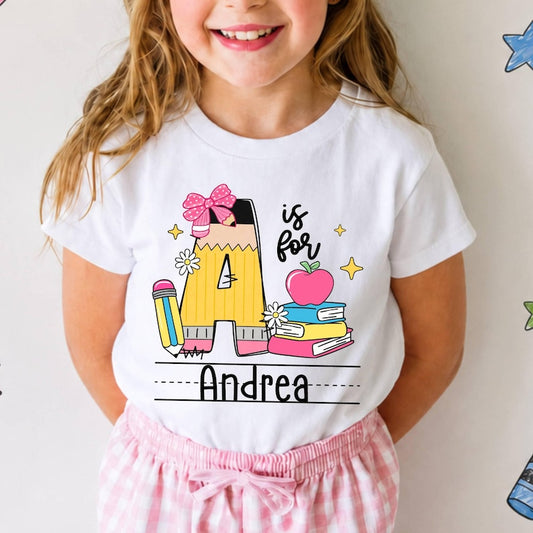 Personalized Kids Alphabet Name Shirt | Custom Back to School Tee