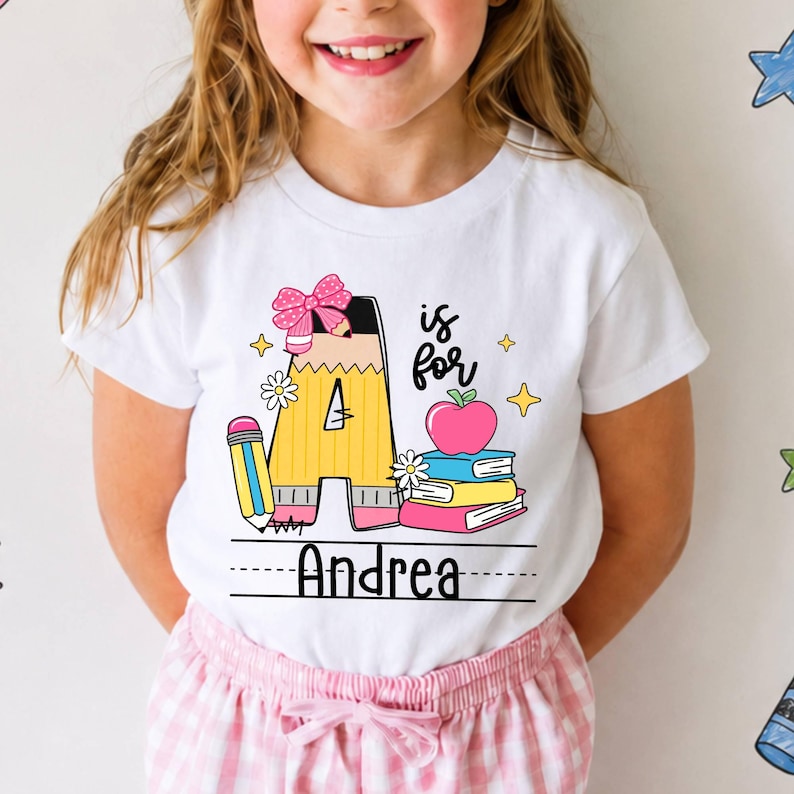 Personalized Kids Alphabet Name Shirt | Custom Back to School Tee