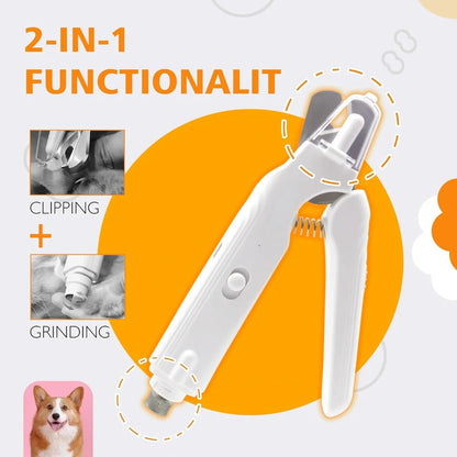 Electric Nail Grinder for Pets with LED Light & Low Noise