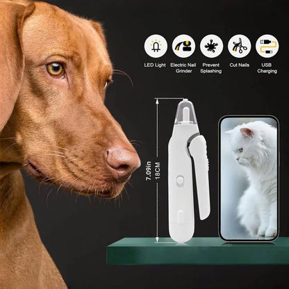 Electric Nail Grinder for Pets with LED Light & Low Noise